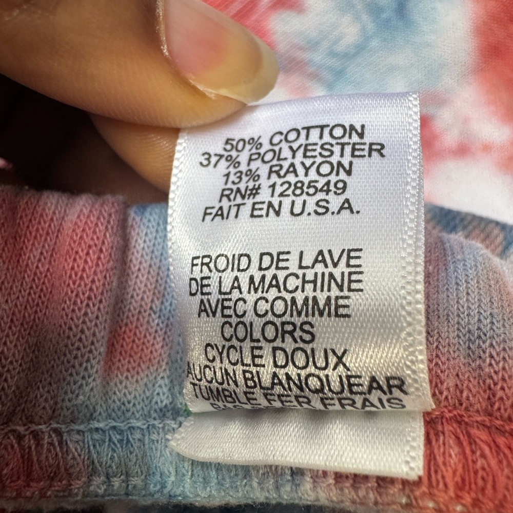 Aviator Nation Light Weight Hand Red and Blue Tie-Dye Sweatpants Joggers - Picture 8 of 11